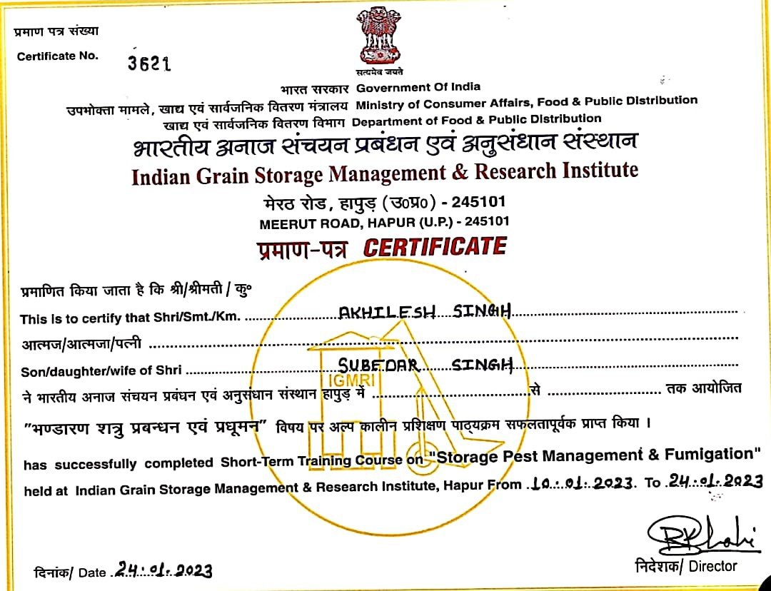 CERTIFICATE OF PEST CONTROL